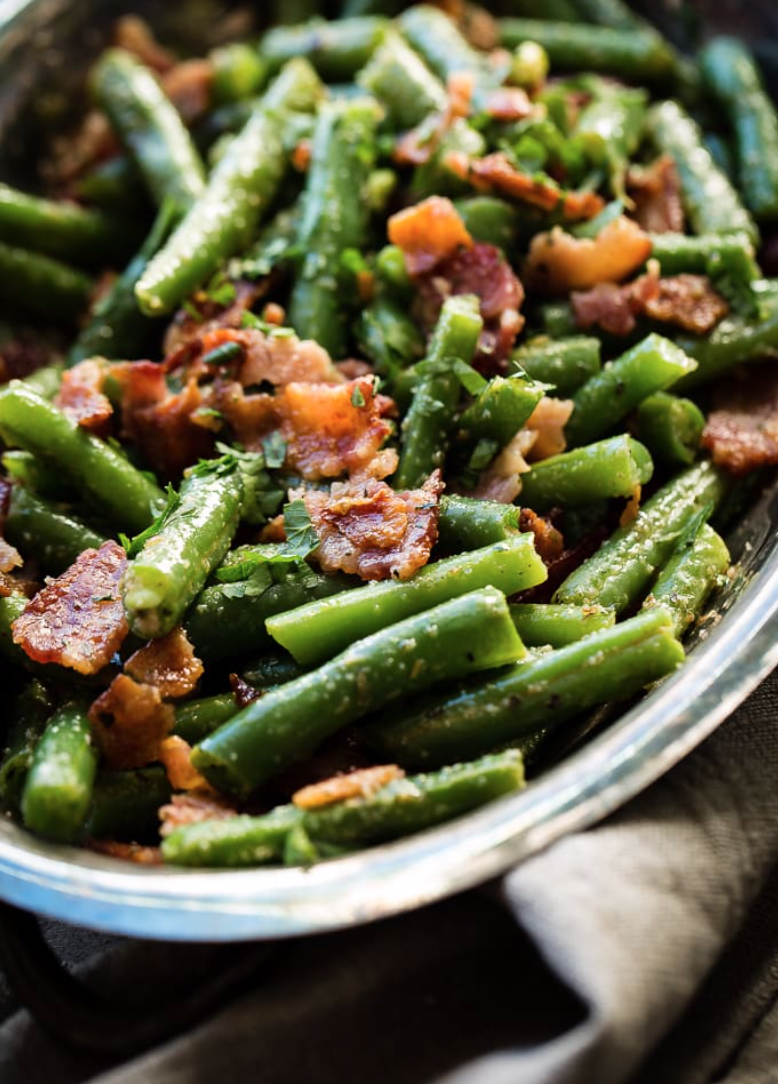 Green Beans with Bacon and Caramelized Onions - Concetta's Italian Kitchen